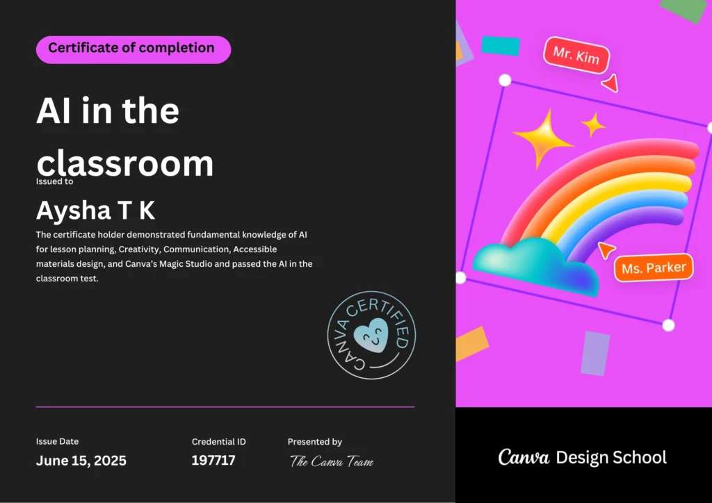 best-digital-marketing-freeelancer-in-dubai-Aysha-TK-classroom-certificate