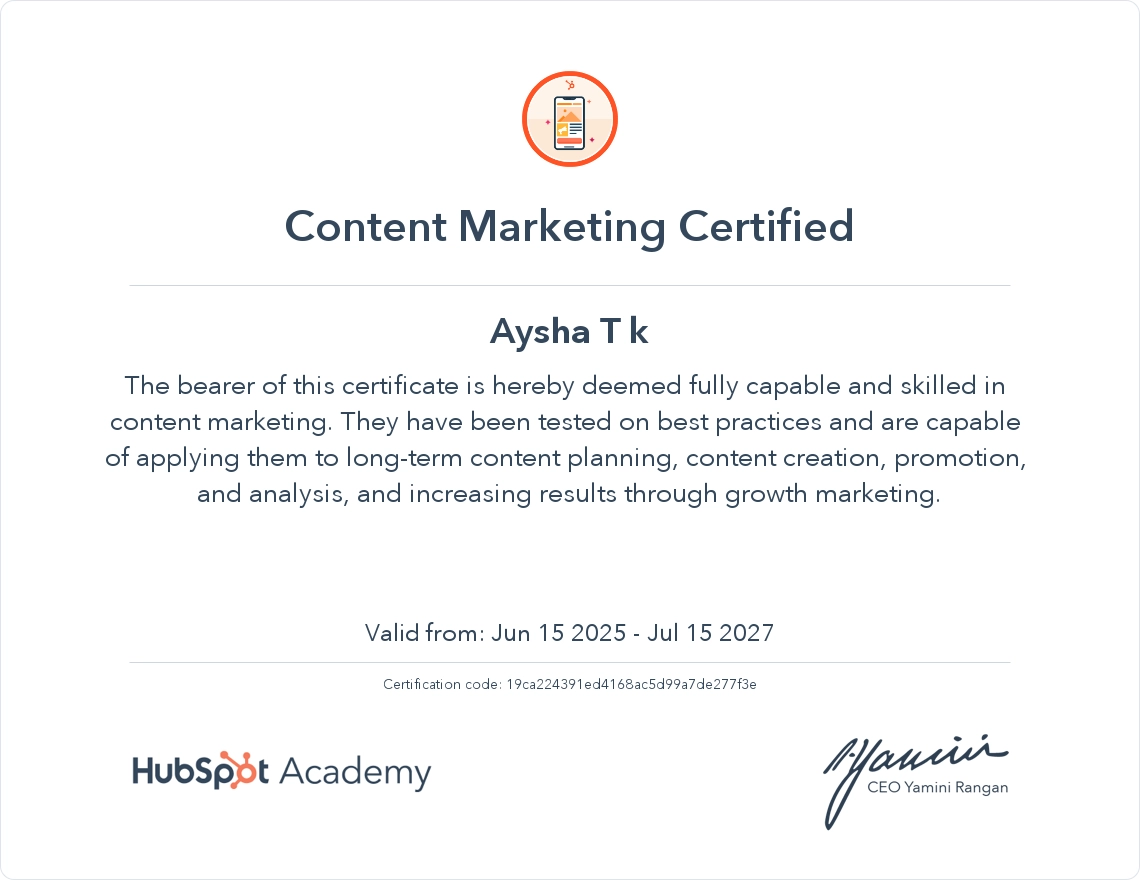 best-digital-marketing-freeelancer-in-dubai-Aysha-TK-content-marketing-certificate