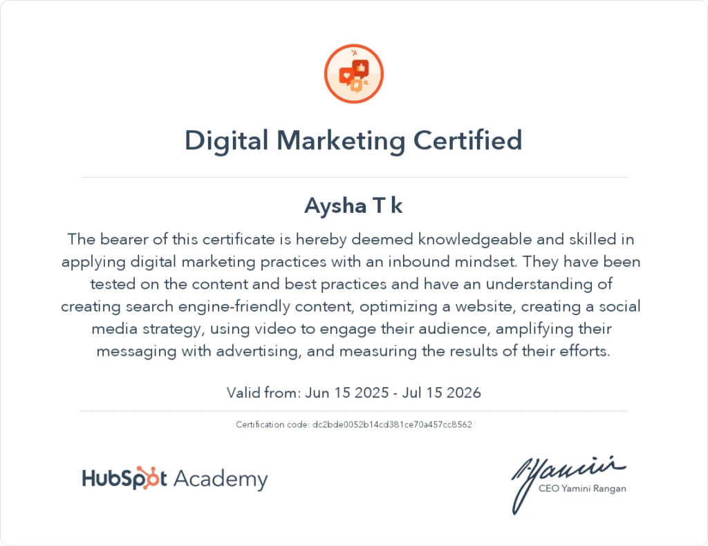 best-digital-marketing-freeelancer-in-dubai-Aysha-TK-digital-marketing-certificate
